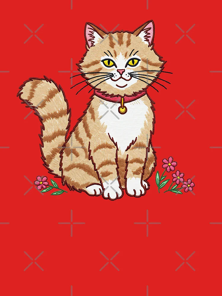 Smiling Cat with Flowers Classic T-Shirt