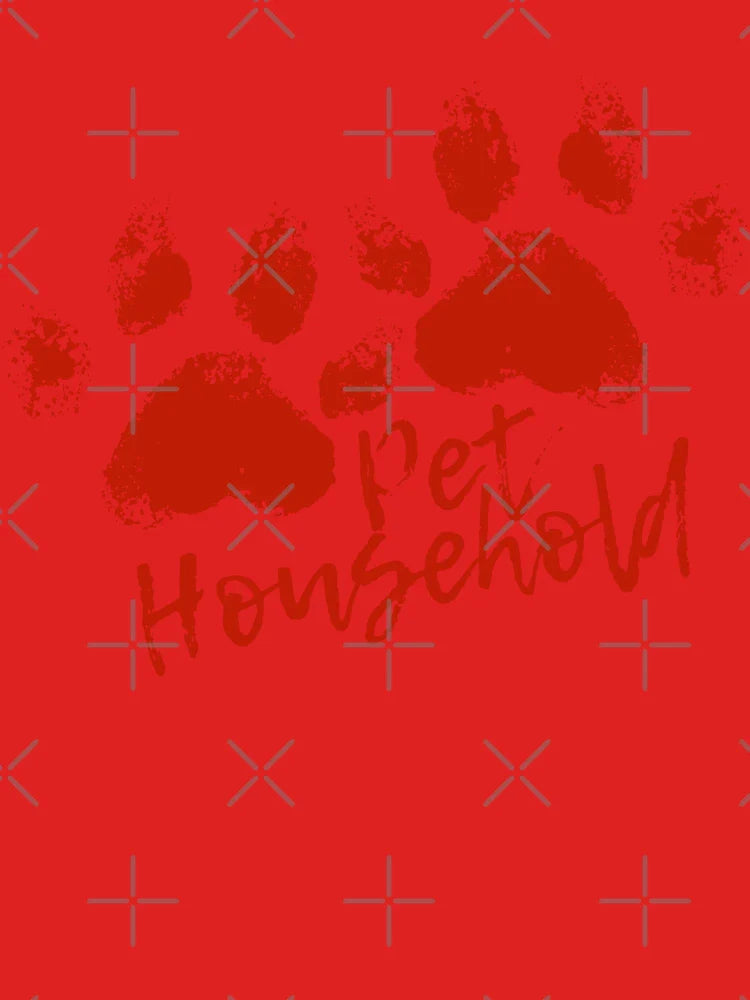"Pet Household" Pawprint Grunge (Red) Classic T-Shirt