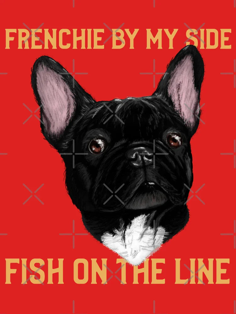 Frenchie by My Side, Fish on the Line Fishing Classic T-Shirt