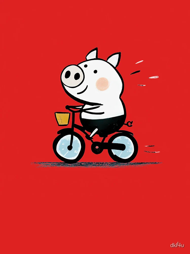 Cheerful Pig on a Bicycle Classic T-Shirt
