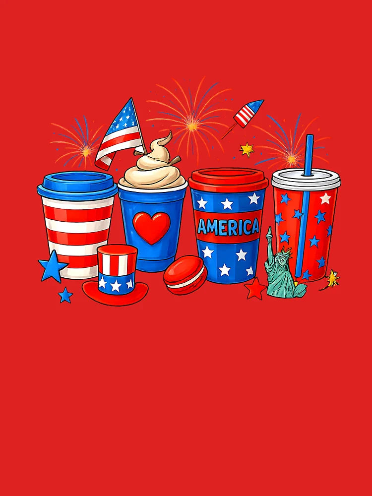 4th Of July Coffee Cups Patriotic Independence Coffee Lover Classic T-Shirt