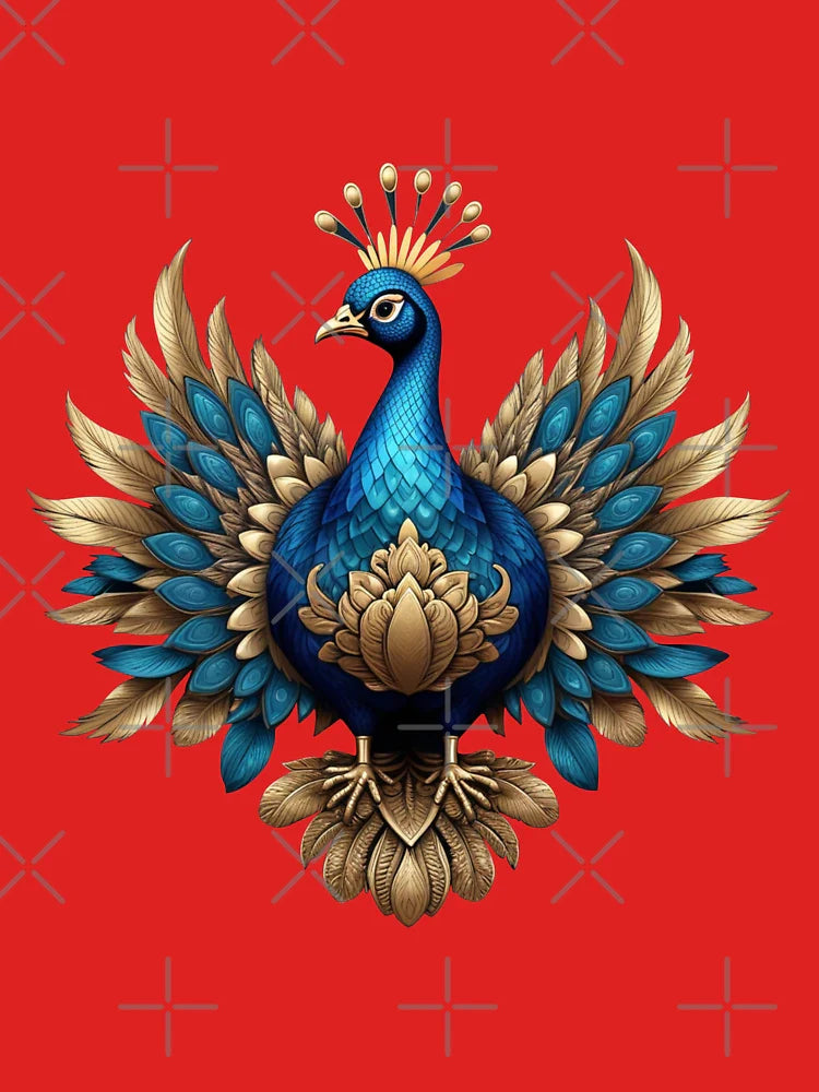 GOLDEN BLUE PEACOCK (#FC5339) Classic T-Shirt