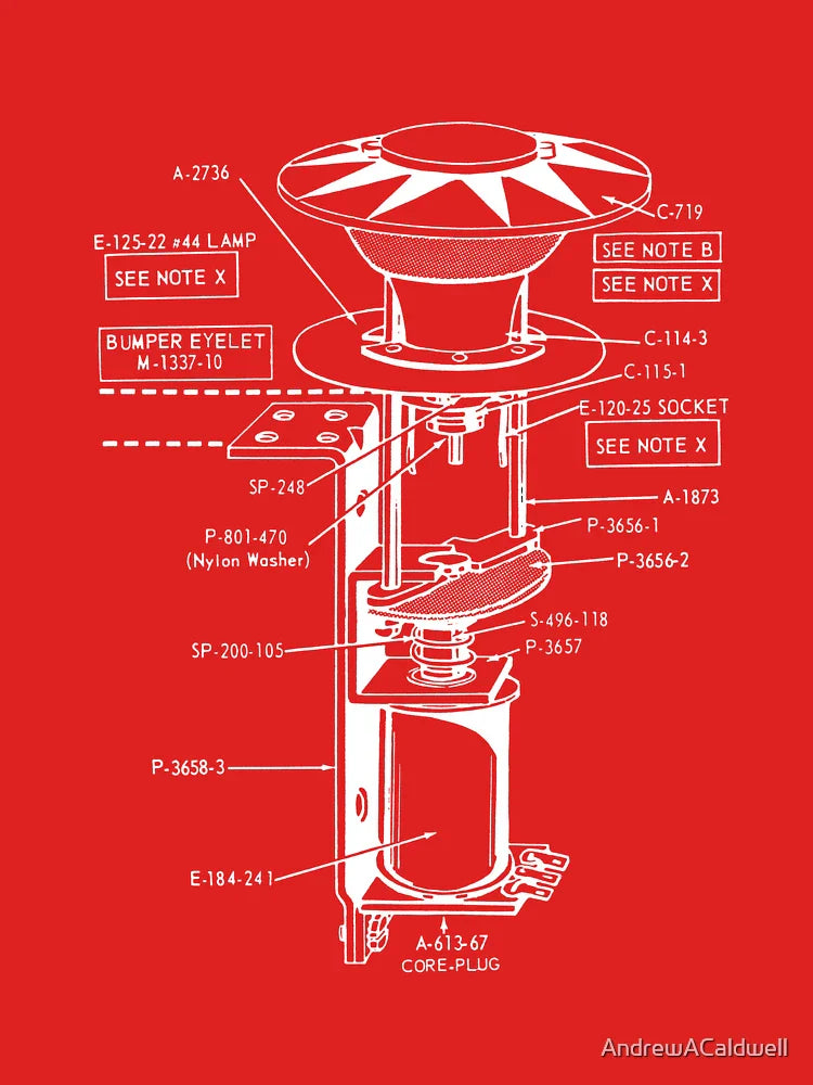 Pinball Bumper Schematic Classic T-Shirt