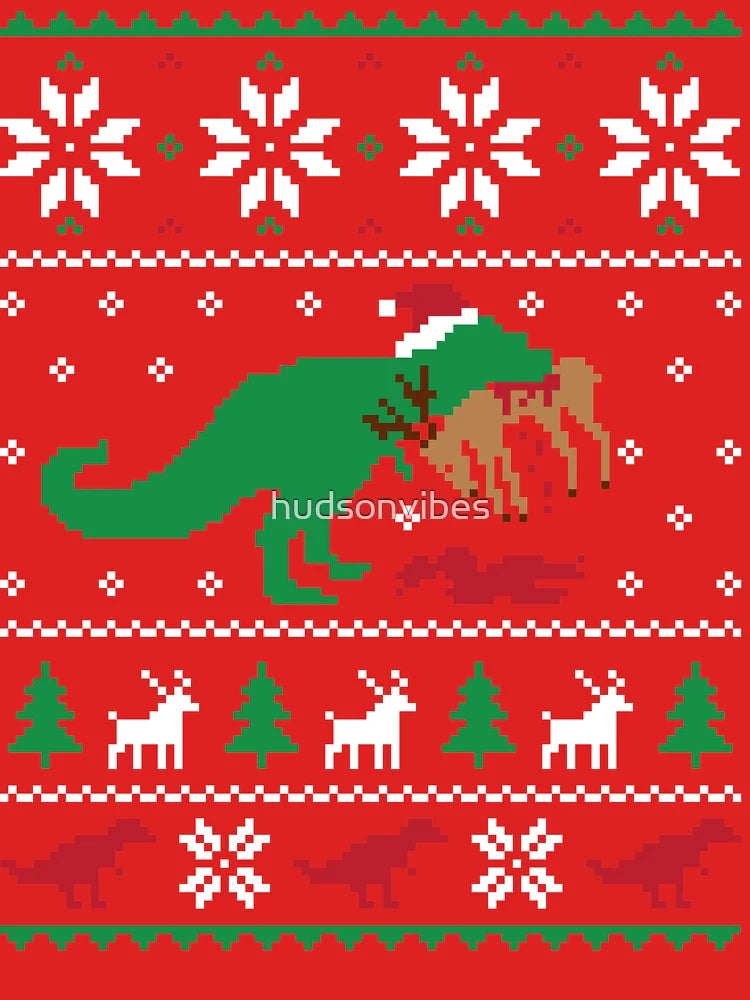 Dinosaur Ugly Christmas Sweater - Funny Christmas Gift Classic T-Shirt