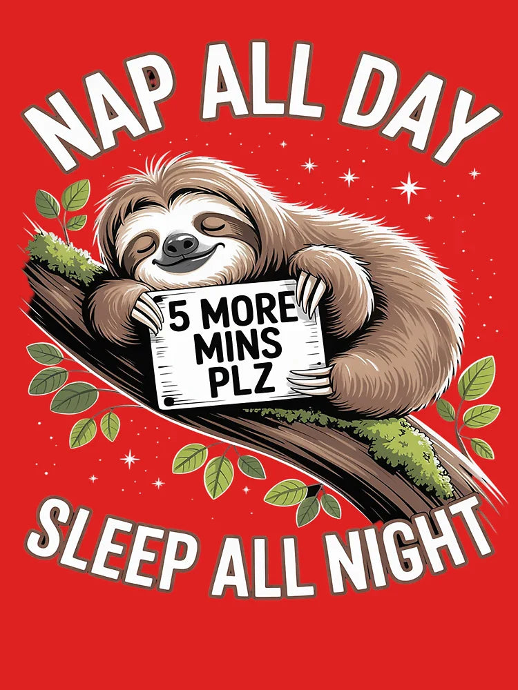 5 More Mins Funny Sloth Sleep Napping Cute Classic T-Shirt