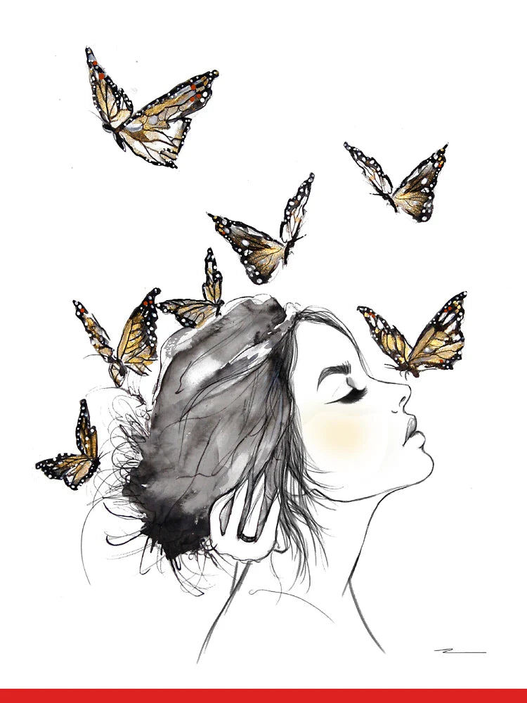 Monarch butterflies dancing around a young lady Classic T-Shirt
