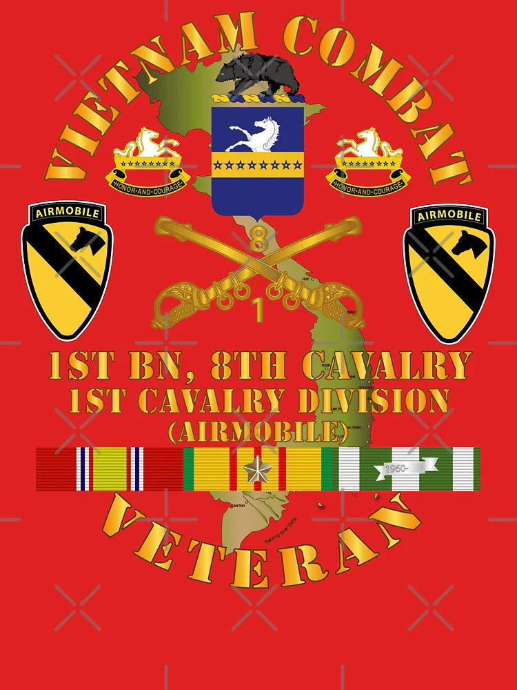 Army - Vietnam Combat Cavalry Veteran w 1st Bn - 8th Cav COA - 1st Cav Div X 300 Classic T-Shirt