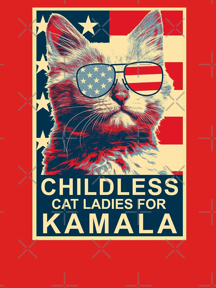 Childless Cat Lady Kamala Shirt, Ladies for Kamala Harris President 2024  Classic T-Shirt