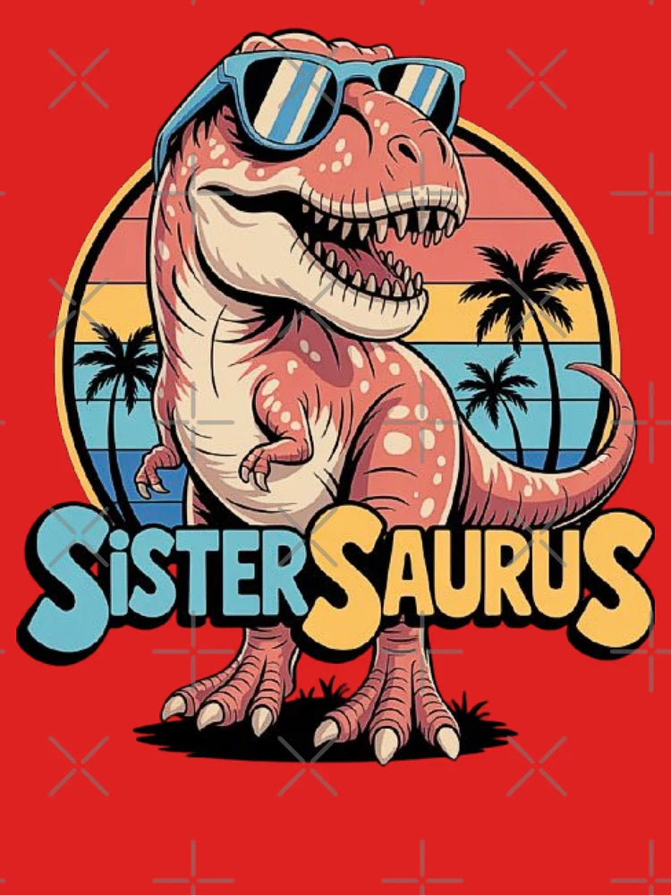 Cool Sistersaurus Dinosaur Design - Funny T-Rex Retro Sister Gift Classic T-Shirt
