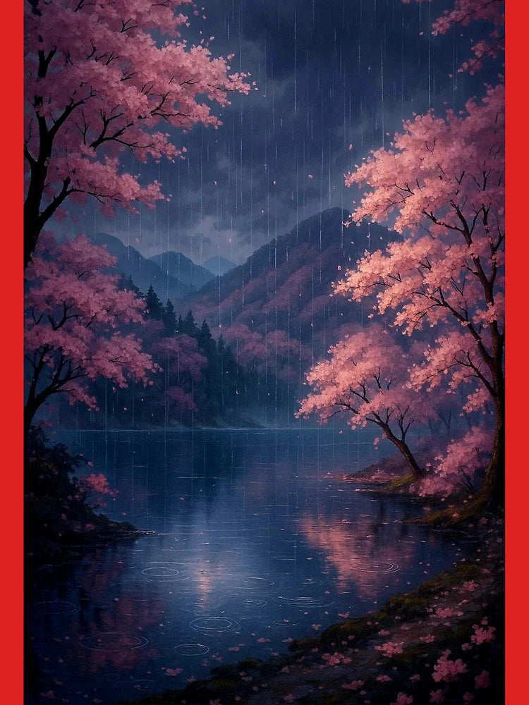 The Breathing Landscape (6/∞) – Rainfall Beneath Cherry Blossoms Classic T-Shirt