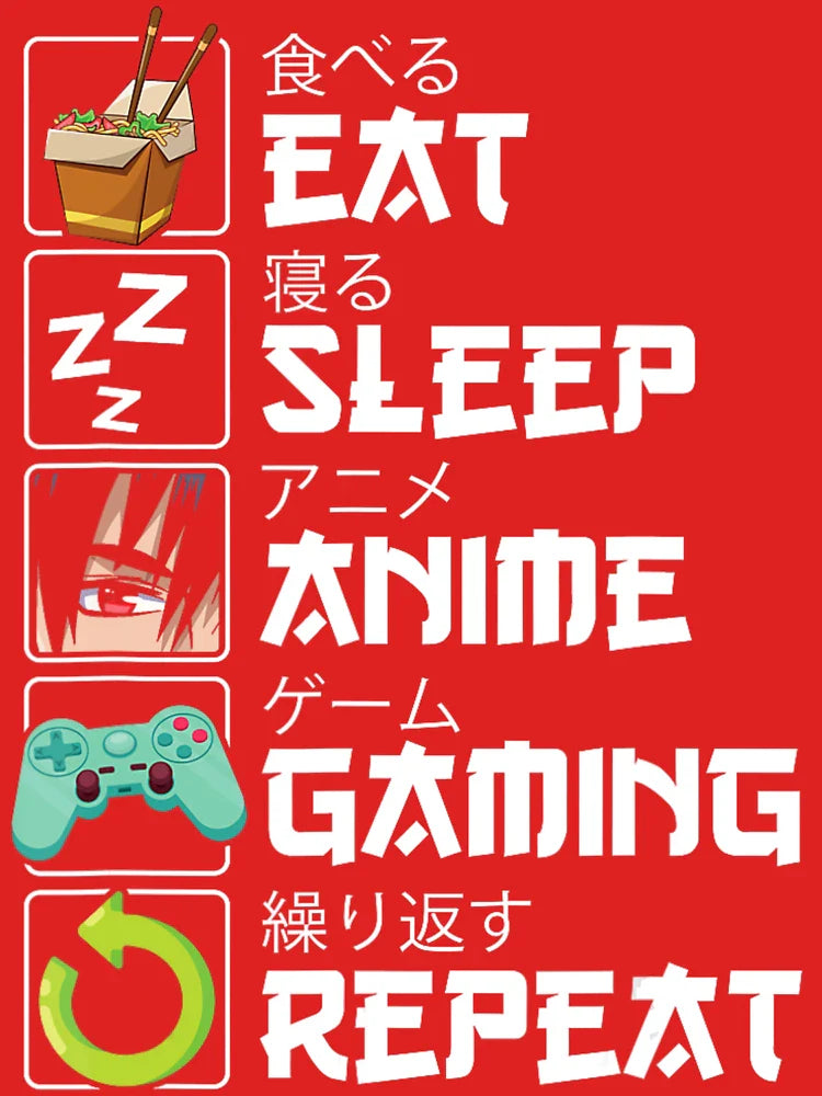 Eat Sleep Anime Gaming Repeat Kawaii Otaku Anime Manga Classic T-Shirt