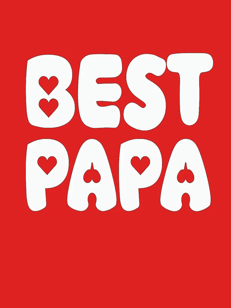 BEST PAPA - Minimalist Black Background Design With Playful Text Classic T-Shirt