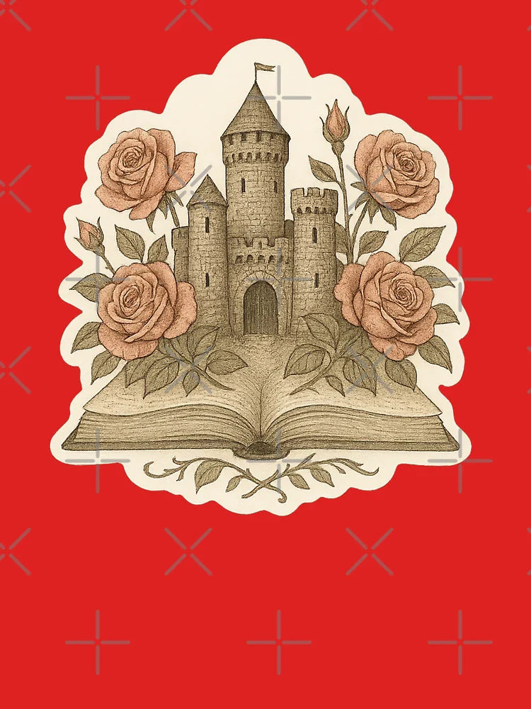 Fairytale Castle and Roses Emerging from Book – Vintage Fantasy Art Classic T-Shirt