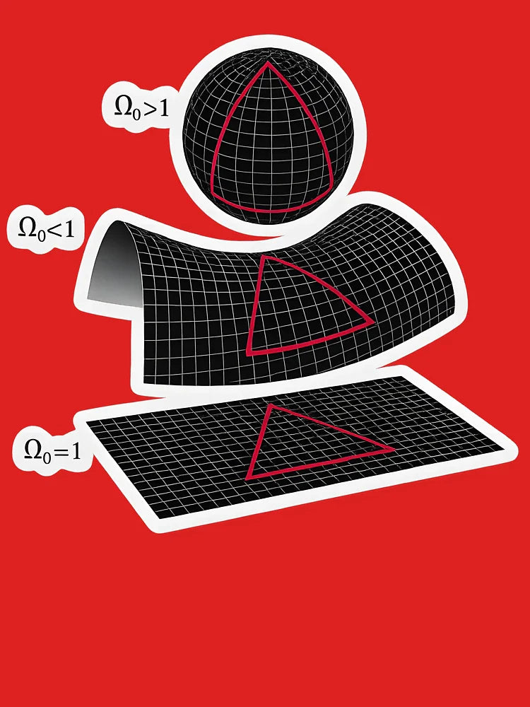 Flat, Open or Closed? – Shape of the Universe Cosmology Diagram Classic T-Shirt