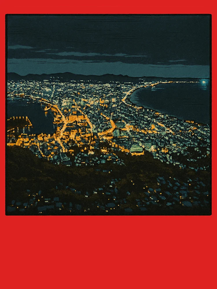 Hakodate Night Panorama | Retro City Glow Classic T-Shirt