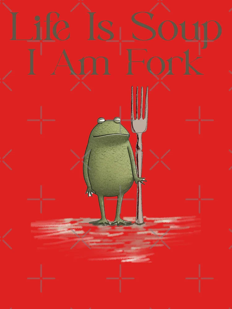 Life Is Soup I Am Fork Shirt, Meme Shirt, Funny Frog, in vintage 90s bootleg style Classic T-Shirt Classic T-Shirt