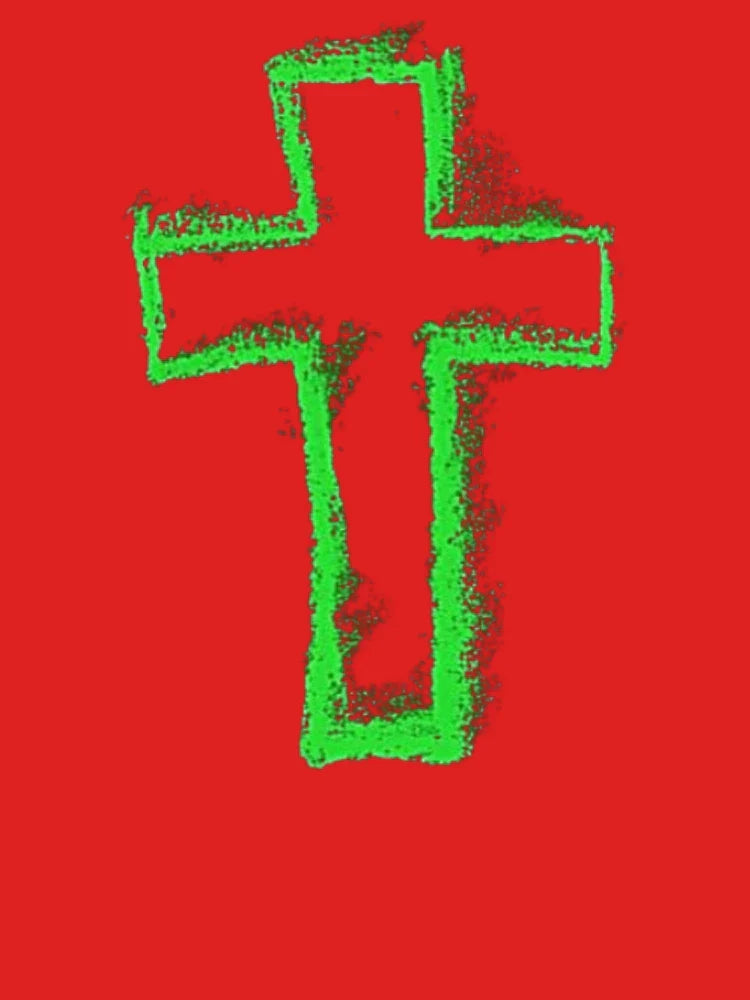 Retro Neon Green Cross Sign Classic T-Shirt