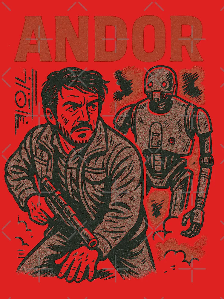 Andor - Rebel and Droid on the Run Illustration Classic T-Shirt