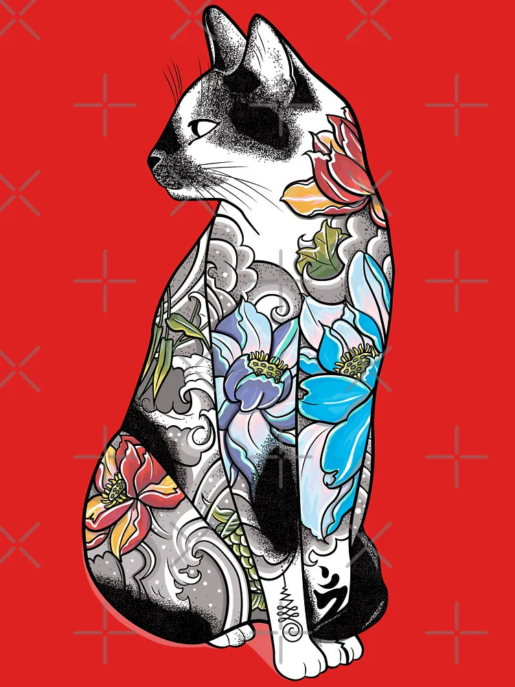 Cat in Lotus Tattoo Classic T-Shirt