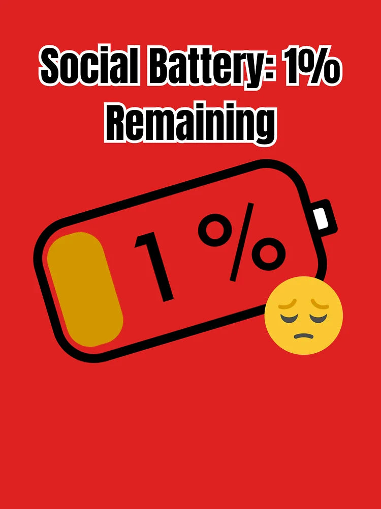 Social Battery: 1% Remaining – Funny Introvert Quote Classic T-Shirt
