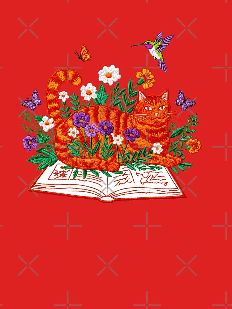Cat in a Floral Pop-Up Book Classic T-Shirt