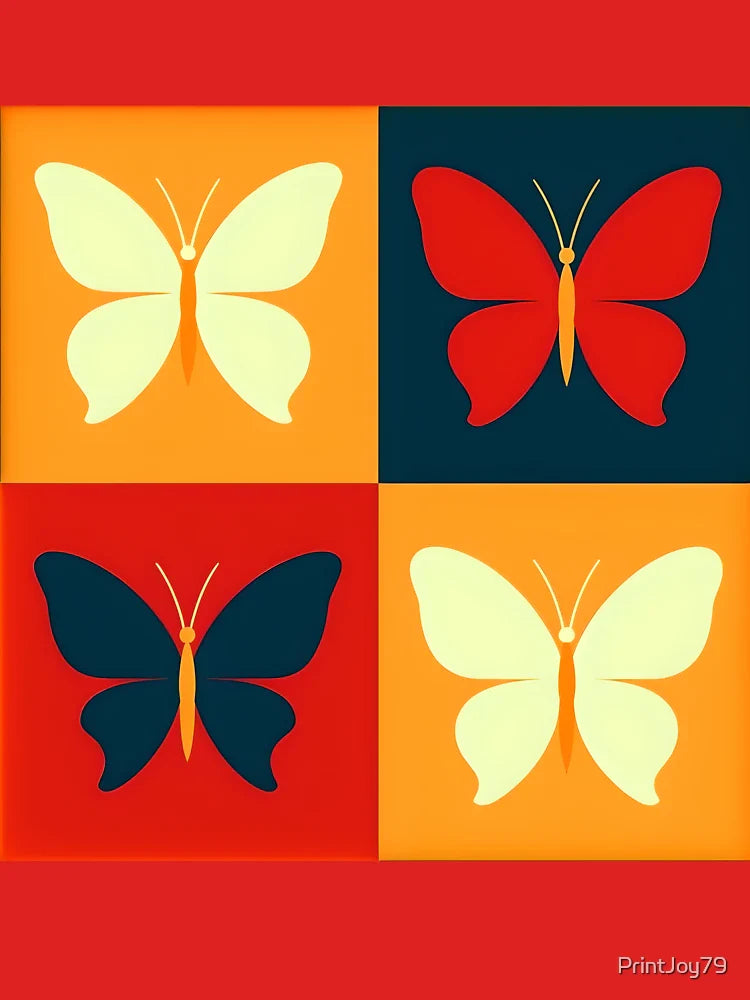 Stylized Butterfly Grid Design Classic T-Shirt