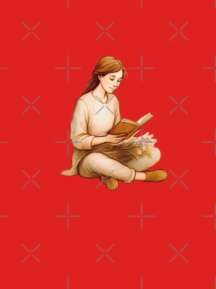 Quiet Pages – Girl Reading Art Print Classic T-Shirt