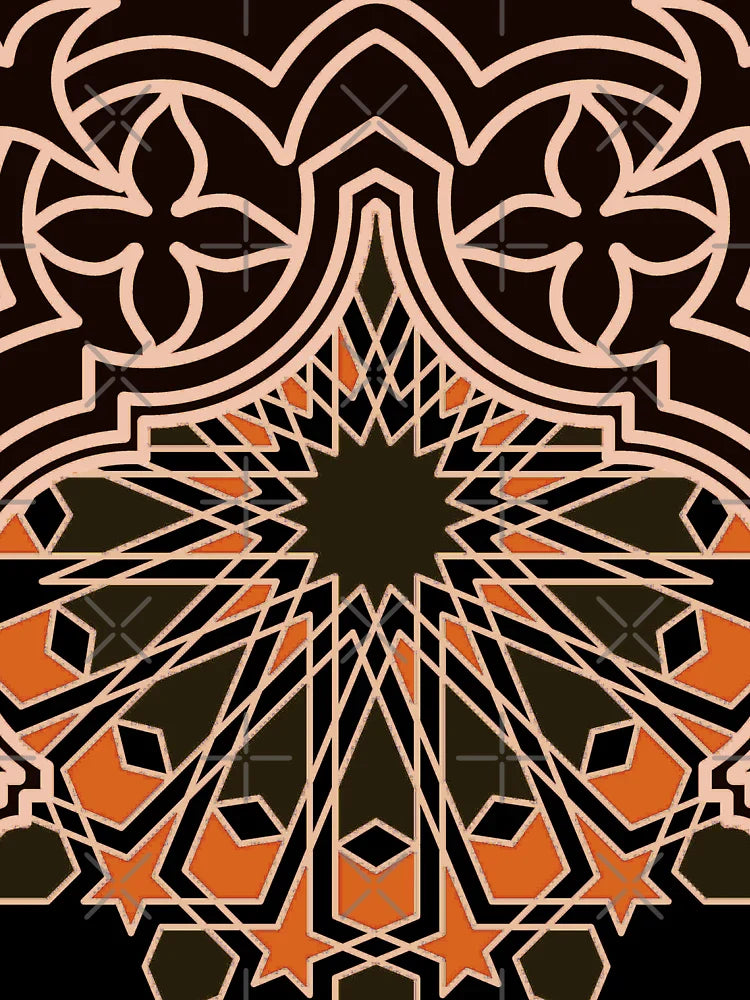 Three Decorated Arches in Black and Orange Classic T-Shirt