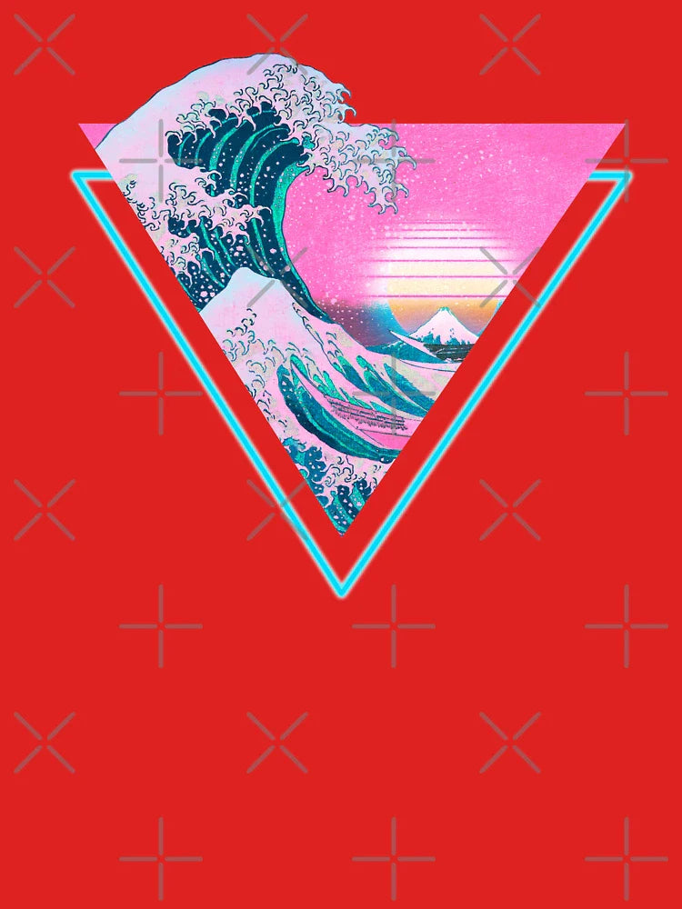 Vaporwave Aesthetic Great Wave Retro Triangle Classic T-Shirt