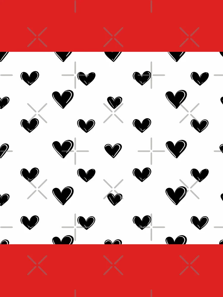 Cute Black Hearts On White Background Classic T-Shirt