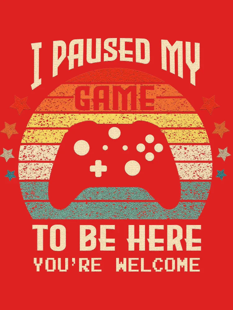 I Paused My Game to Be Here Gamer Gaming Retro Vintage Gift  Classic T-Shirt