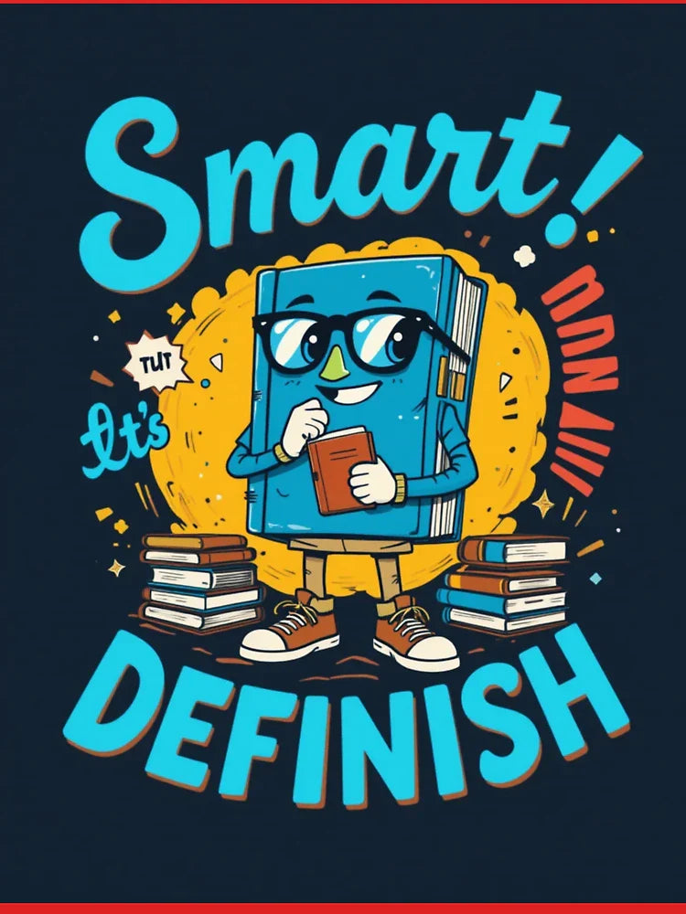 Title: "Smart! Definish Cartoon Book Tee – Fun Learning Design" Classic T-Shirt