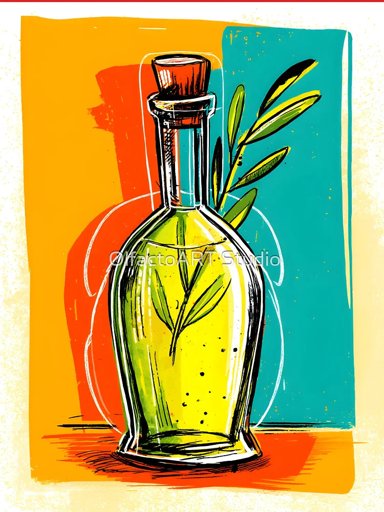 Olive Oil Bottle with Olive Branches - Culinary Art for Modern Mediterranean Kitchen Decor Classic T-Shirt