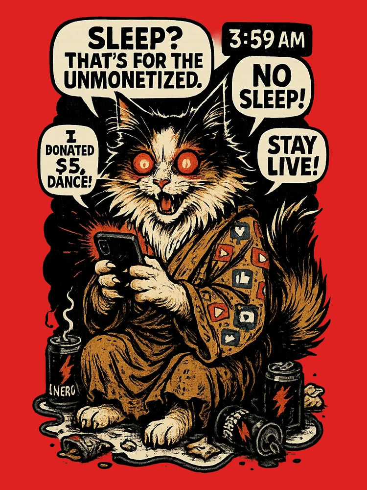 Sleep Is for the Unmonetized â€“ Kubil Cat Streaming Hell Classic T-Shirt