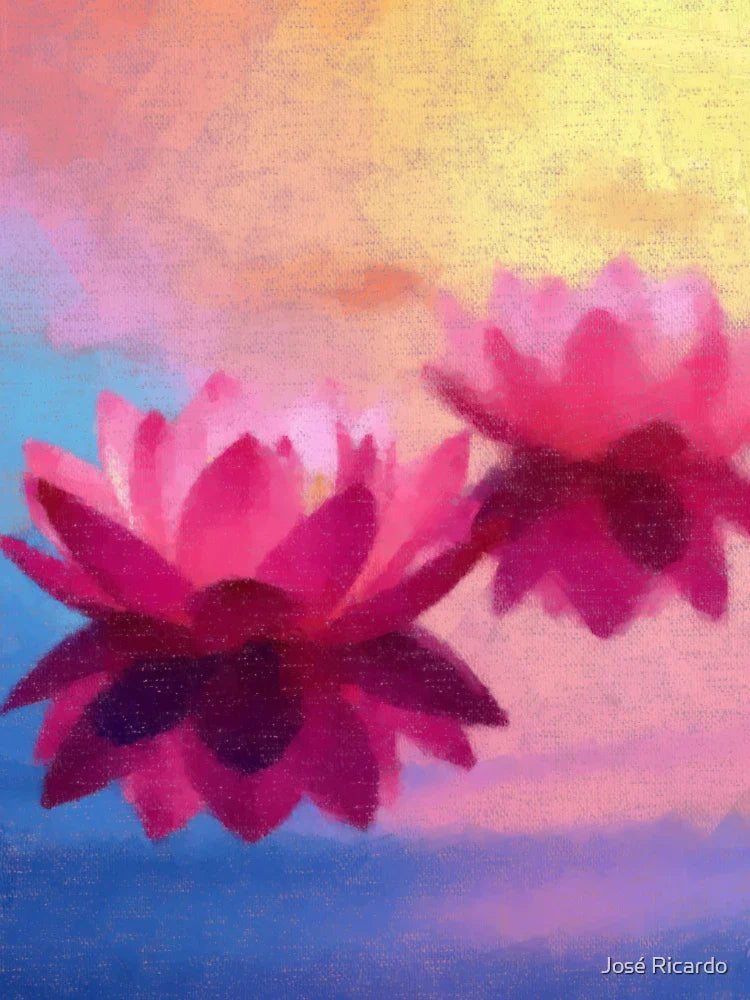 Colorful Abstract Lotus Flowers Classic T-Shirt
