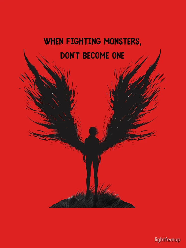 When Fighting Monsters Dark Angel Silhouette Classic T-Shirt