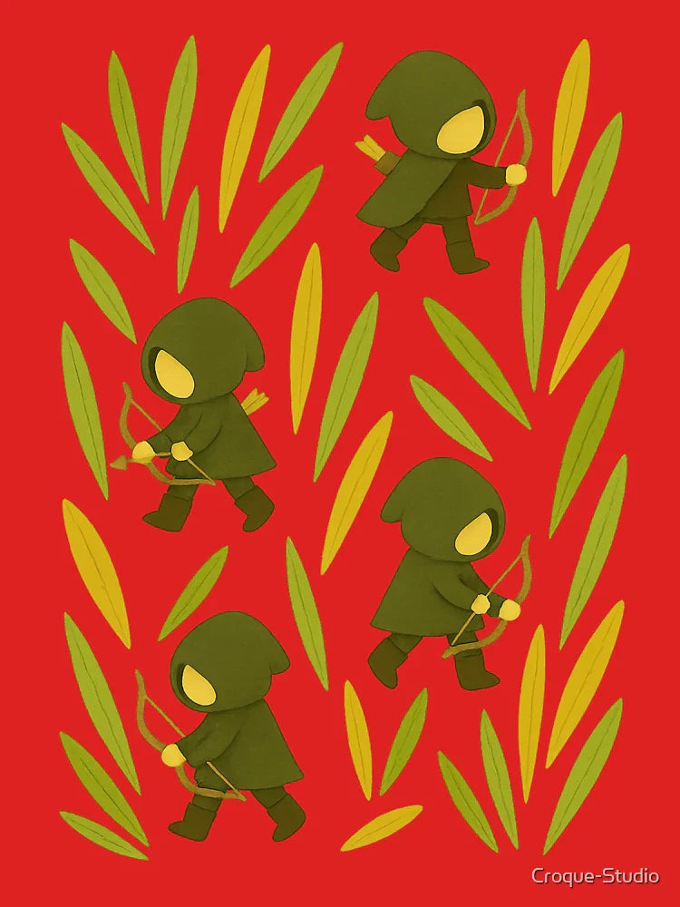 Discreet mini archers in the forest - Collage-style craft motif Classic T-Shirt