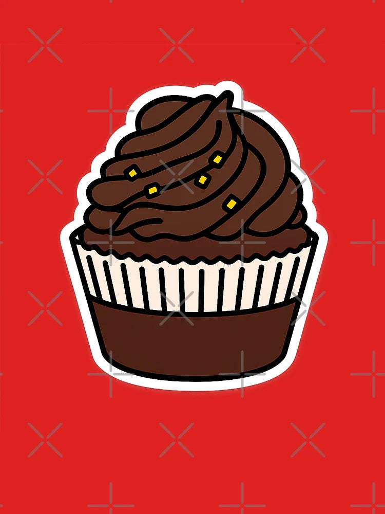 Chocolate Cupcake Sticker – Cute Dessert Illustration Classic T-Shirt