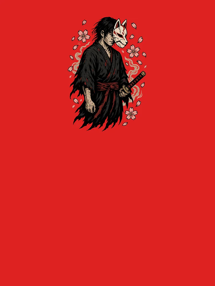 Ronin Spirit with Broken Kitsune Mask – Japanese Tattoo Style Classic T-Shirt