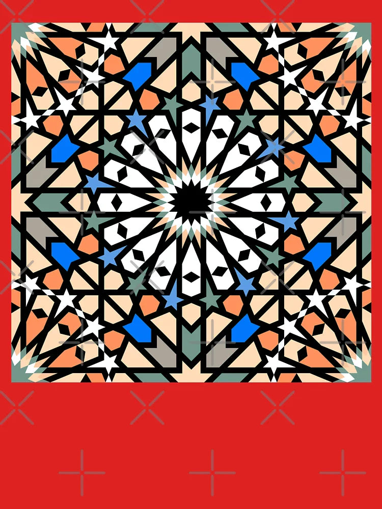 Innovative Moroccan Mosaic in Blue and Orange Classic T-Shirt