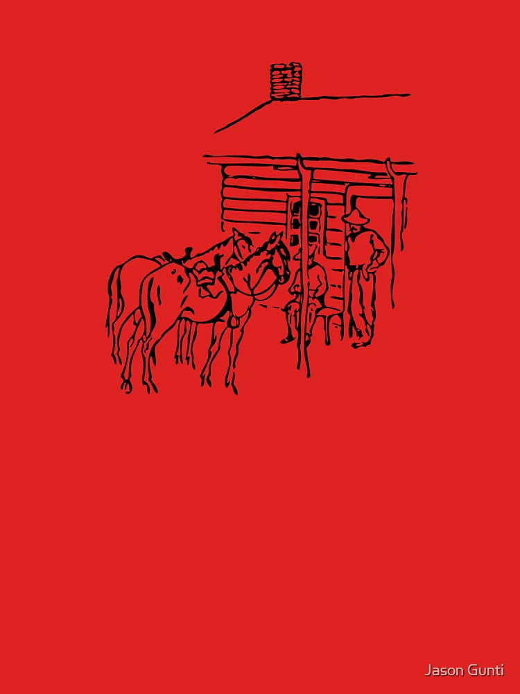 Vintage Style Horse Camp Scene Farm Cottage Classic T-Shirt