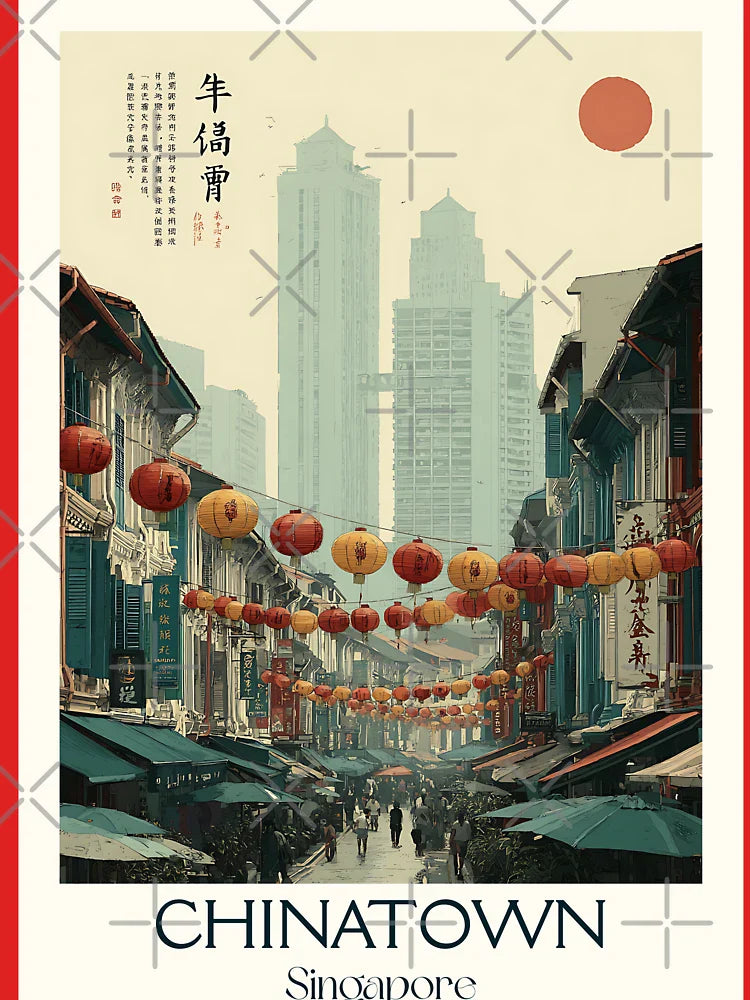 Chinatown Poster – Lantern-Lit Streets & Cultural Heritage Classic T-Shirt