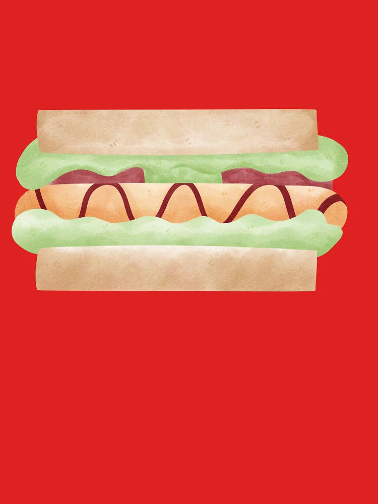 Cute Sandwich Hot Dog Illustration - Fun Food Art Design Classic T-Shirt