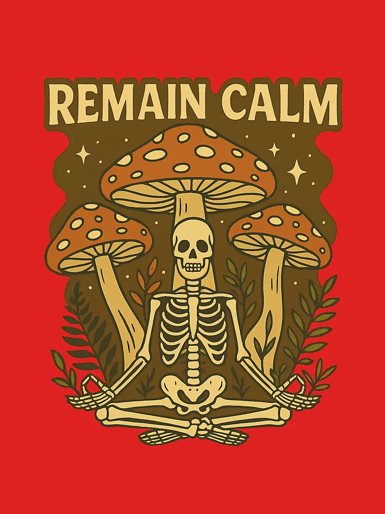 Remain Calm - Meditating Skeleton Mushroom  Classic T-Shirt