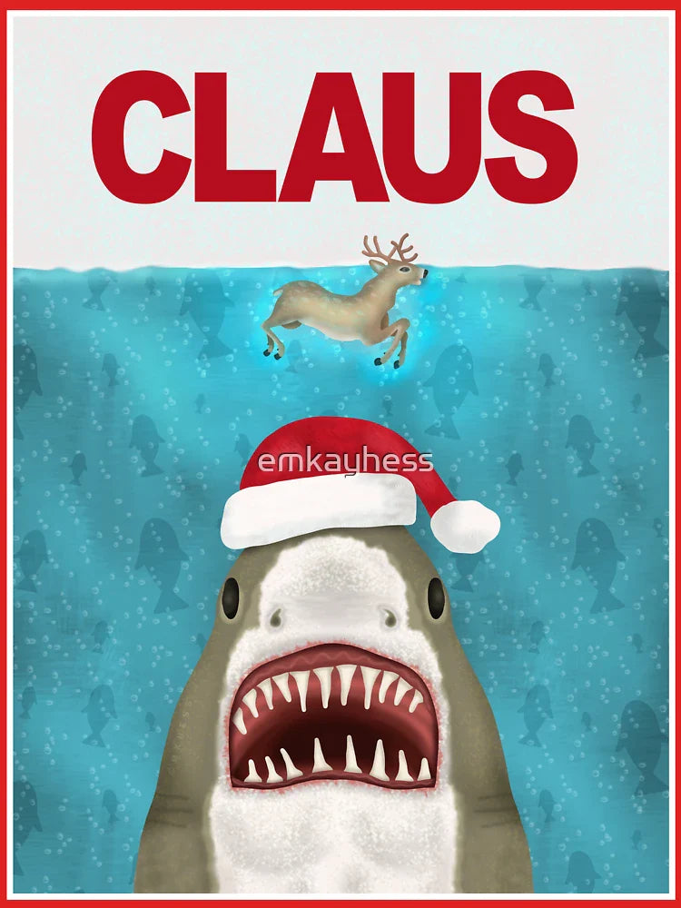 Funny Christmas Santa Claus Shark Reindeer Humor Classic T-Shirt