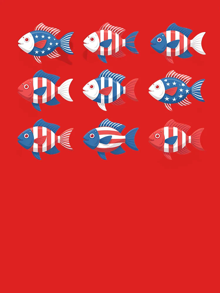 Funny Patriotic Fishing USA Flag 4th of July Fishing Lover Classic T-Shirt