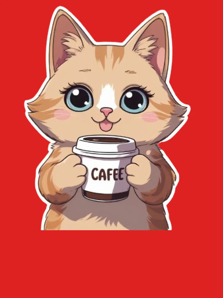 Cute Coffee Cat - Kawaii Sticker Classic T-Shirt