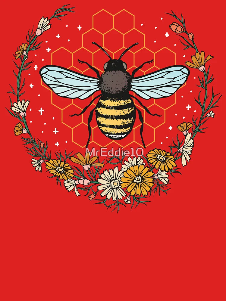 Floral Honeycomb Bee Lover Art Classic T-Shirt