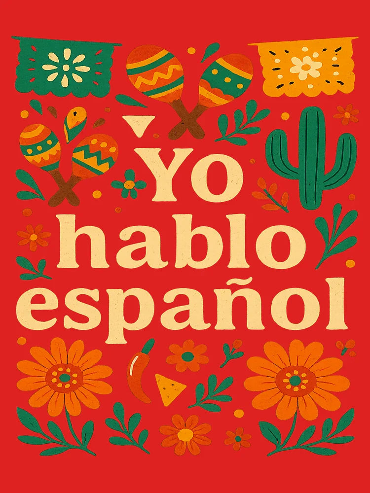 Yo Hablo Español | Colorful Folk Art Spanish Pride Design Classic T-Shirt
