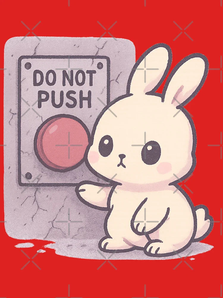 Do Not Push – Kawaii Bunny Warning Classic T-Shirt